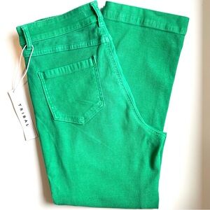 NWT Tribal Pull On Capri - Kelly Green & Textured Twill Fabric - Size 10